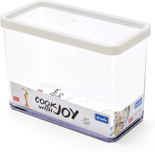 Rotho Dose Loft Premium Rechteckig Weiß-Transparent - Bild 1