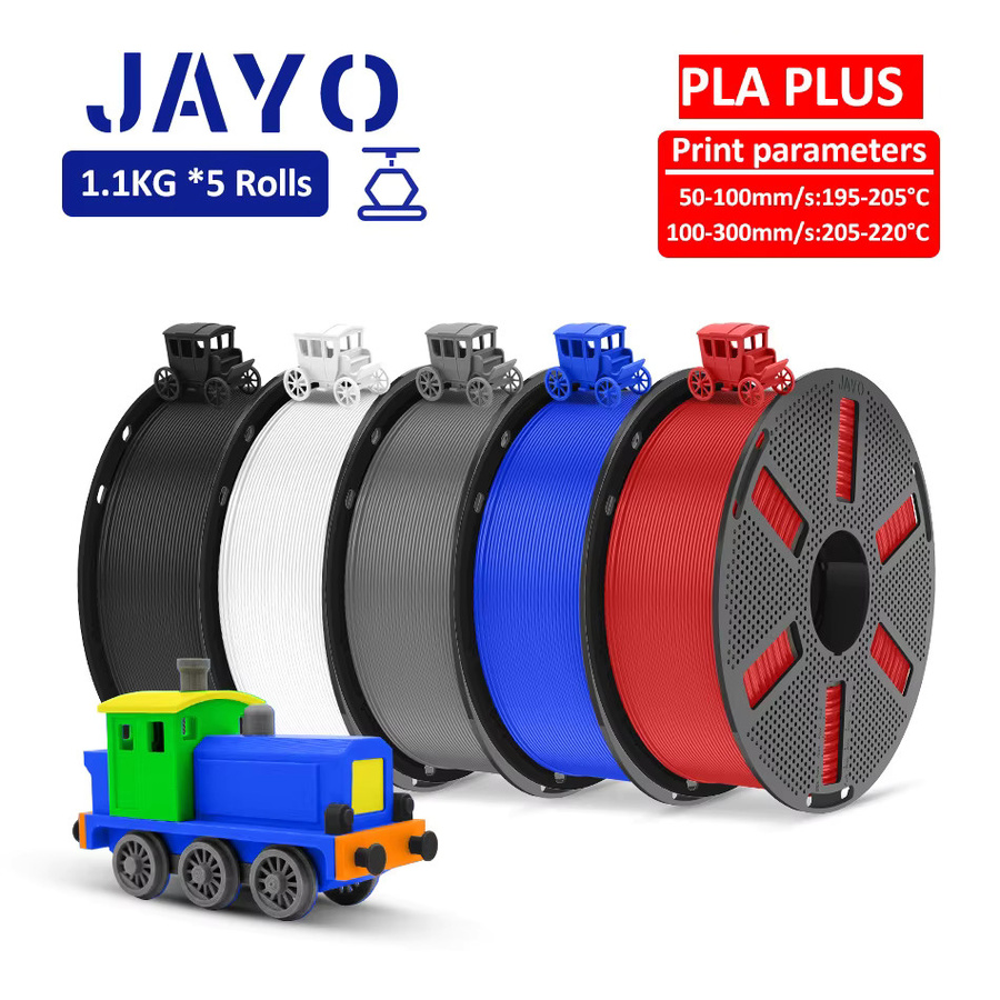 JAYO PLA Plus 3D-Drucker-Filament Multicolor, 1,1 kg (5 Rollen), robustes FDM-Druckmaterial - Bild 7