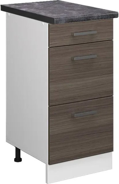 Vicco Küchenunterschrank R-Line in Grau/Weiß mit Schubladen und Türen, Breite: 40 cm, Tiefe: 60 cm, Höhe: 81,6 cm - Bild 1