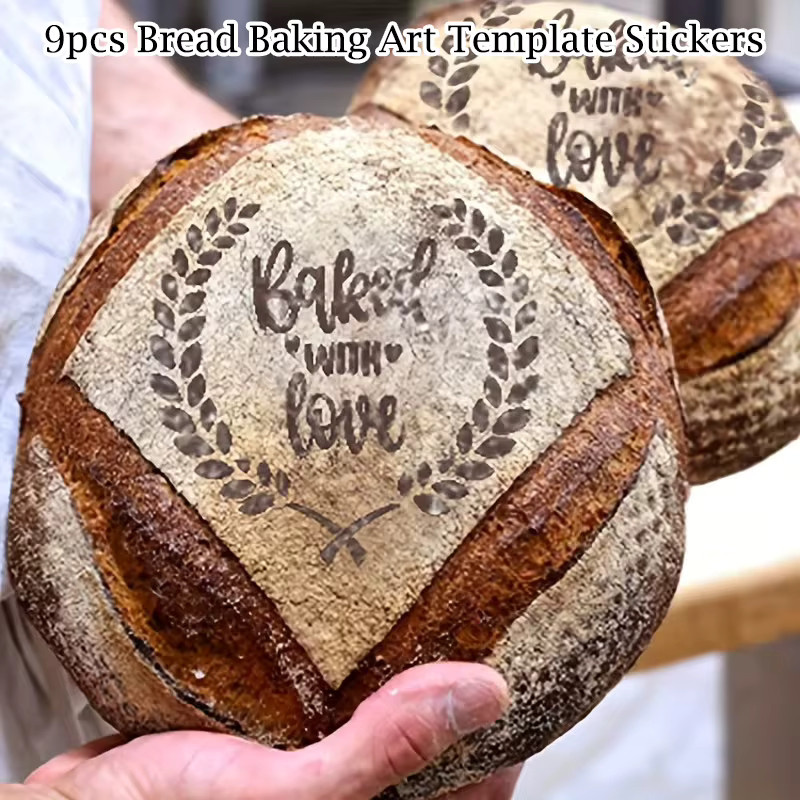 HUXUAN 9 Stück Brotstempel-Schablonen Set aus Kunststoff in Weiß für DIY-Backvorlagen von Brot, Kuchen und Keksen - Bild 2
