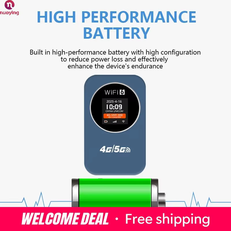 NUOYING Tragbarer 4G LTE WLAN Hotspot mit 150Mbps Hochgeschwindigkeit und 3000mAh Akku in Weiß - Bild 2