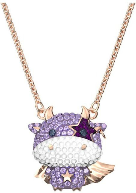 Swarovski Halskette, Vergoldet, Lila, Kristall, Damen - Bild 1
