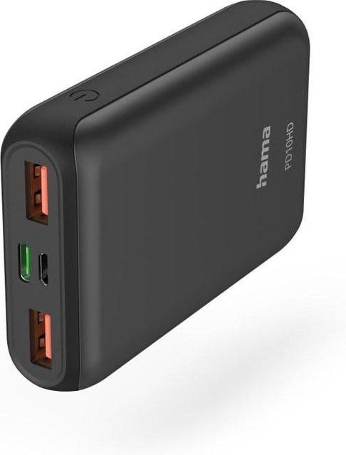 Hama Power Pack PD10-HD mit 10000mAh, 2x USB-A und 1x USB-C für Schnellladen, Anthrazit - Bild 1