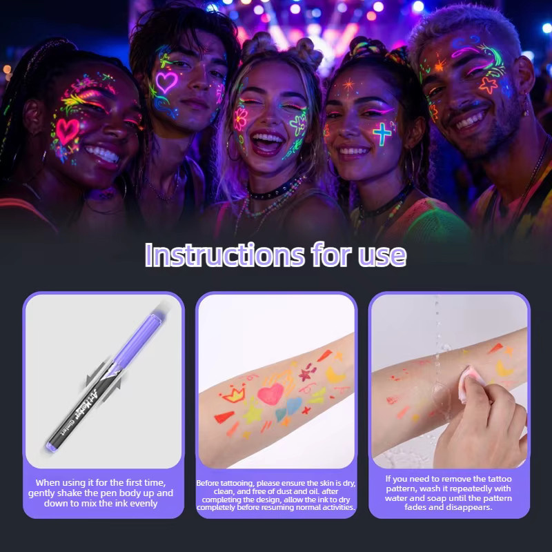18 Farben UV-Fluoreszierende Marker mit weicher Brush-Spitze für DIY-Zeichnungen, Graffiti und Schulbedarf in Multicolour - Bild 2