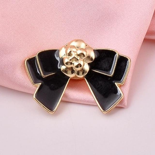 YIRAN Jewelry Magnet Brosche Bowknot, Emaille, schwarz, Damen - Bild 1