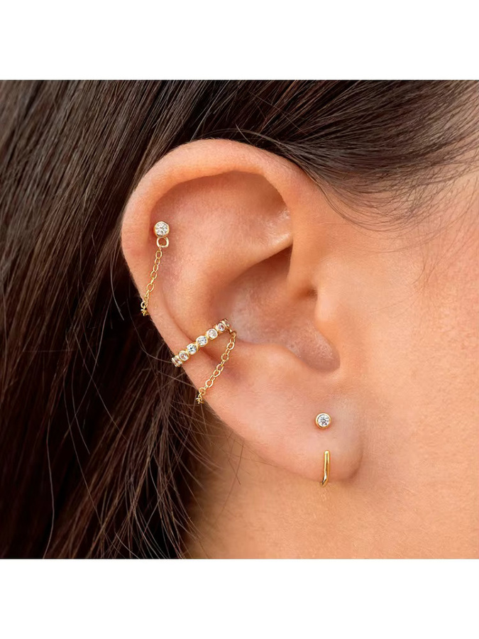 YUXINTOME Ohr Clip, Gold, Zirkonia, Damen - Bild 2