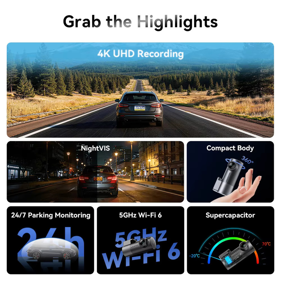 DDPAI MINI Pro 4K Dashcam mit WDR, ADAS und Nachtsicht in Schwarz - Bild 3