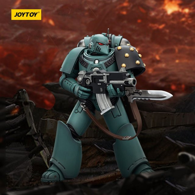 JOYTOY Warhammer 40K Alpharius Horus Heresy Alpha Legion MKIII Taktischer Space Marine Actionfigur, 1/18, Einzelfigur - Bild 1