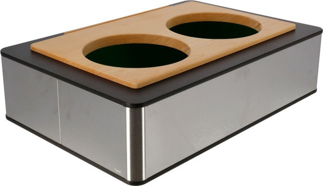 VEGA Buffet-Display mit 2 GN 1/1 Schalen in Anthrazit und Buche, Edelstahl, B/T/H: 63 x 42,5 x 17,5 cm - Bild 1