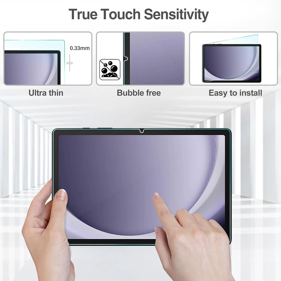 2 Stück Samsung Galaxy Tab A9 Plus 11'' 2023 SM-X210/X215 Displayschutz aus 9H gehärtetem Glas, transparent - Bild 3