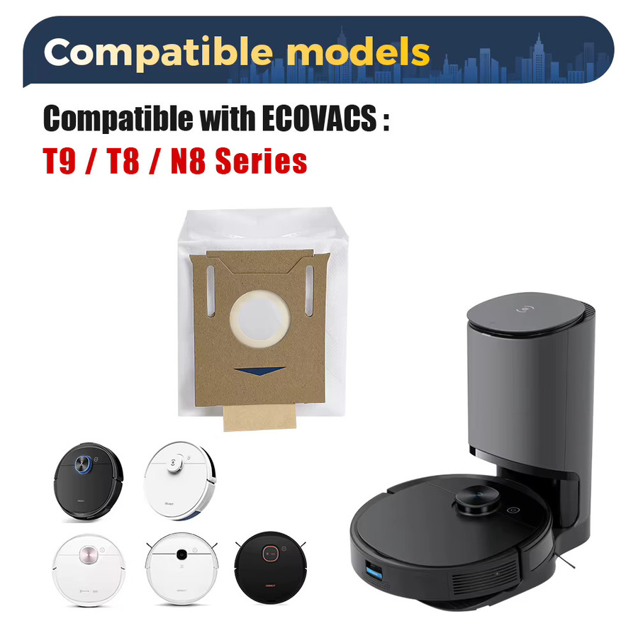 Ecovacs Staubbeutel-Ersatzteile in Weiß für T8 T8+ T8 AIVI T9 T9+ T9 Plus N8 AIVI+ OZMO N9 N10 N8 Pro Plus - Bild 2