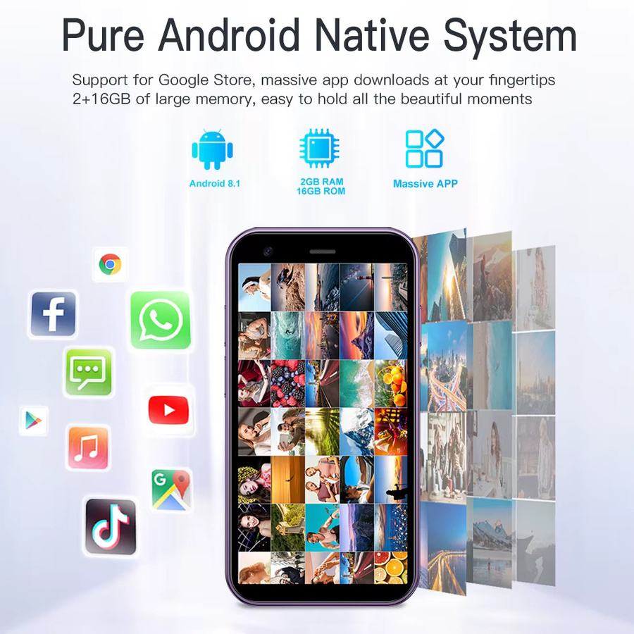 SERVO 15SE Mini-Smartphone in Purple mit 3,0 Zoll Display, Android OS, 2 GB RAM, 16 GB Speicher, 3G WCDMA, WiFi und Dual-SIM - Bild 2