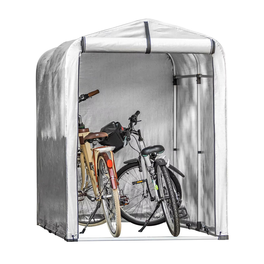 SoBuy Fahrradgarage KLS11 als wetterfester Geräteschuppen für 1-2 Fahrräder in Blau-Grau, B/T/H: 120 x 163 x 176 cm - Bild 2