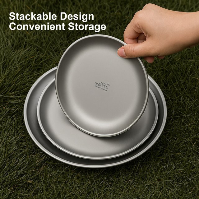 ATUOTIN Titan-behandelte Edelstahlplatte aus Edelstahl 304+ für Outdoor-Picknick und Haushalt, 1,2 kg - Bild 1