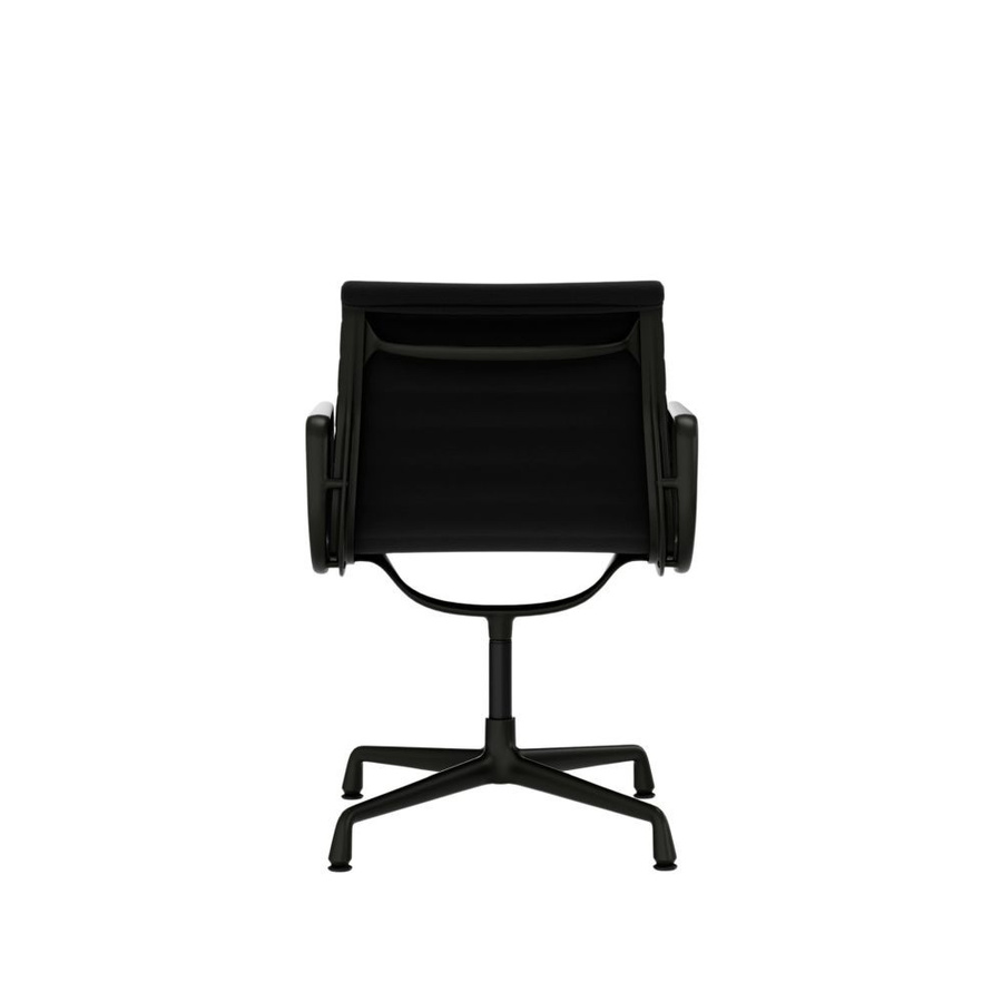 Vitra Aluminium Chair EA 104 mit Armlehnen in Schwarz und Hopsak Stoffbezug - Bild 3