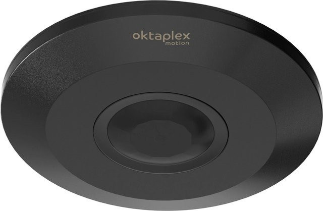Oktaplex Ina Innen Bewegungsmelder mit 360° PIR-Sensor, flaches Design, 230V, Schwarz - Bild 1