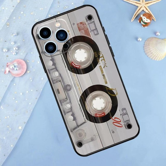 Retro Vintage Kassette Handyhülle aus weichem Silikon für Apple iPhone Modelle, Transparent - Bild 1