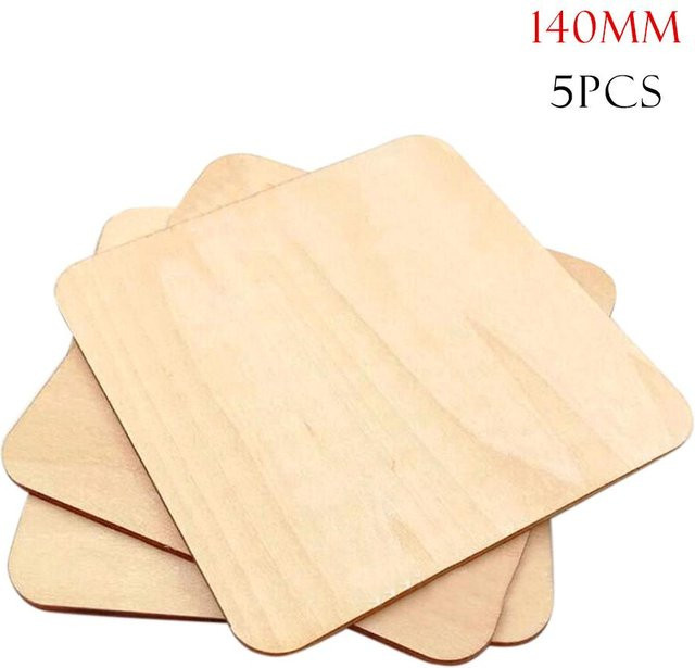 5 Stück Igeteck Sandelholz Untersetzer mit abgerundeten Ecken, Beige, Durchmesser: 14 cm - Bild 1