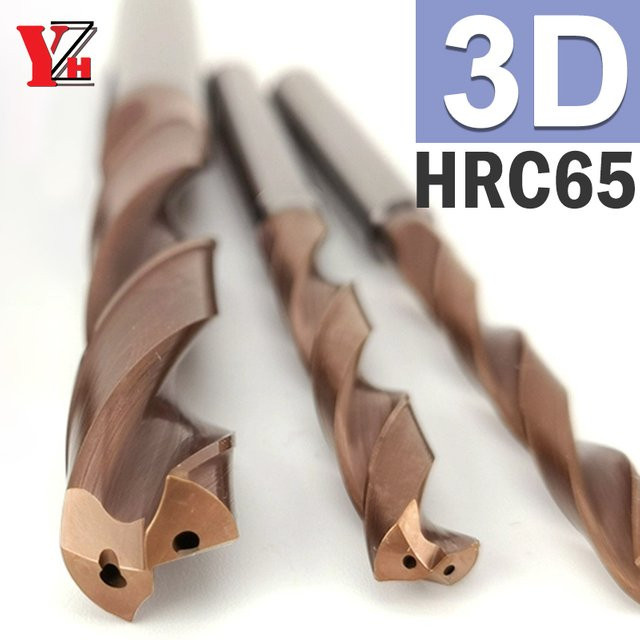 YZH 3D HRC65 Spiralbohrer mit internem Kühlloch für Hartmetall, Durchmesser D3.3-D25, beschichtet für CNC-Bohrungen - Bild 1