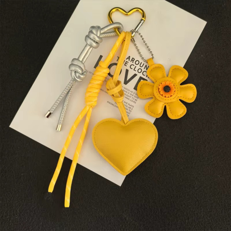 Yogodlns Anhänger Sonnenblume, Leder, Taschen-Charm - Bild 4