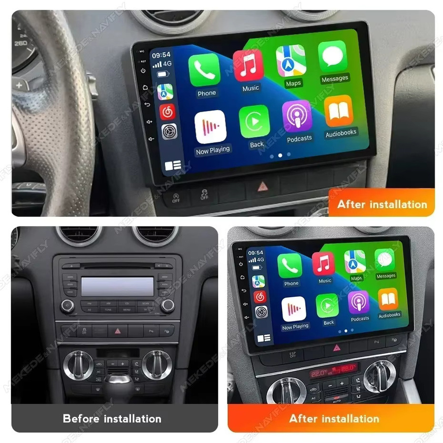 STRONGNAVI Android 2DIN Multimedia Radio mit GPS und Video Player für Audi A3 2 8P (2003-2013), S3 (2006-2012) und RS3 (2011) in Schwarz - Bild 2