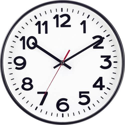 EUROTIME 53820-05 Funk-Wanduhr in Schwarz, rund und modern, Durchmesser: 30 cm - Bild 1