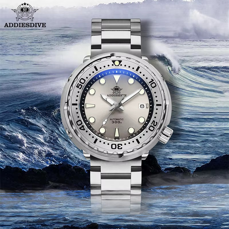 ADDIESDIVE Armbanduhr, Automatik, Edelstahl, Saphirglas, Silber, Herren - Bild 2