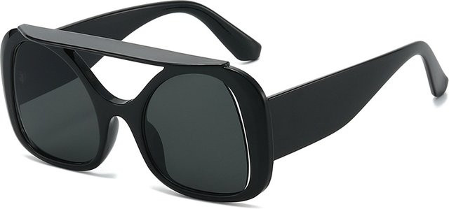 Sonnenbrille Double Beam Bold Temple, Vollrand, Square, Kunststoff, Black, Unisex - Bild 1