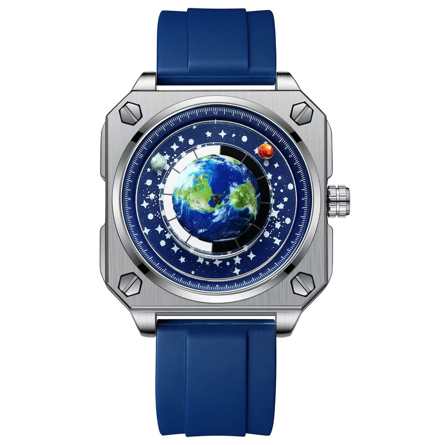 BINBOND Armbanduhr Quarz, Silikon, Blau, Herren - Bild 5