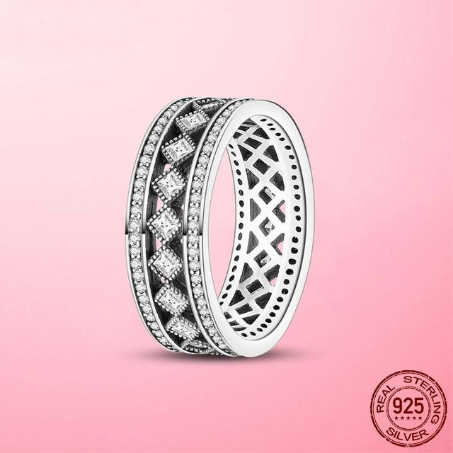 Ring 925 Silber, Zirkonia, Weiß, Damen - Bild 1