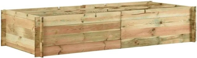 DELUKE Hochbeet FILIP aus Kiefernholz in Grün, wetterfestes Gartenbeet für Gemüse, Blumen und Kräuter, B/T/H: 197 x 100 x 40 cm - Bild 1