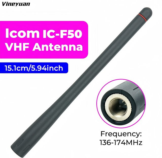 Icom Handheld Marine UKW Antenne 136-174MHz in Schwarz für IC-F50 IC-F51 HX210 HX870 HX890 HX300 HX380 HX40 - Bild 1