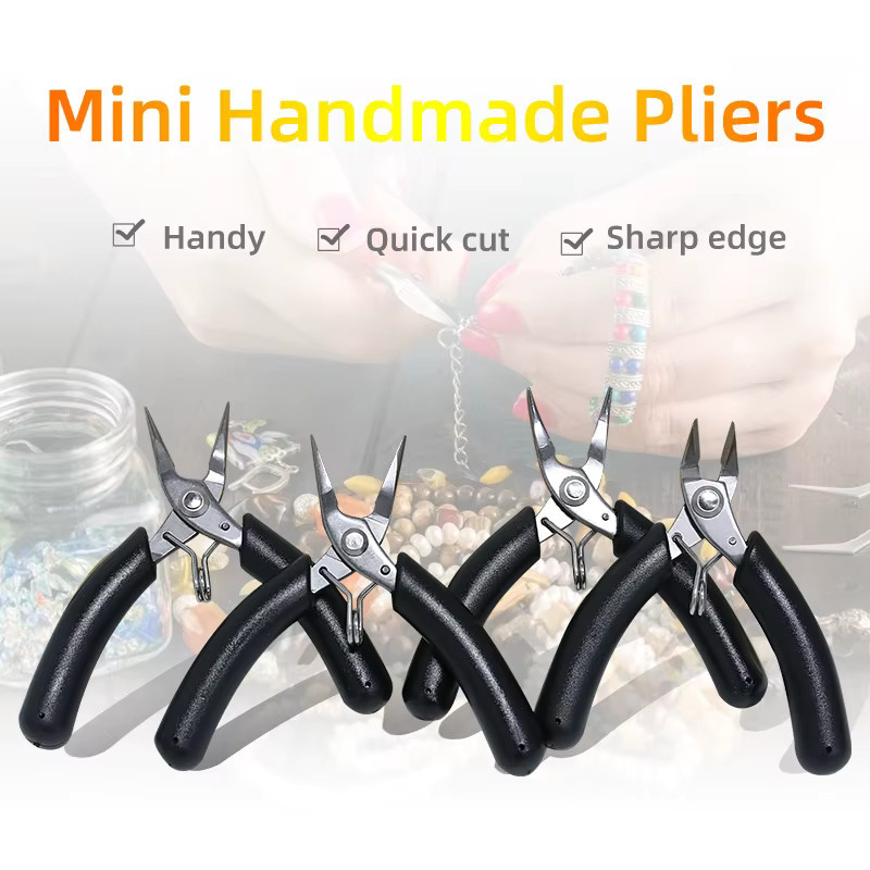 KUAIQU Mini Multi-Tool Zangen-Set 3,5 Zoll mit Spitzzange, Rundzange und Seitenschneider zum Draht- und Kabelschneiden sowie Crimpen - Bild 5