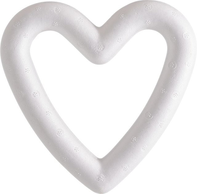 VBS Styropor-Herzrahmen in Weiß für Hochzeit & Liebe, Höhe: 15 cm - Bild 1
