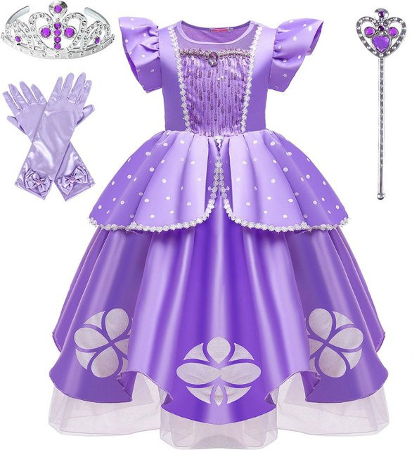 Kleines Sophia Rollenspiel Süßes Ballkleid Sofia Kostüm Spielkleid, Prinzessin, Lila, ab 4 Jahren - Bild 1