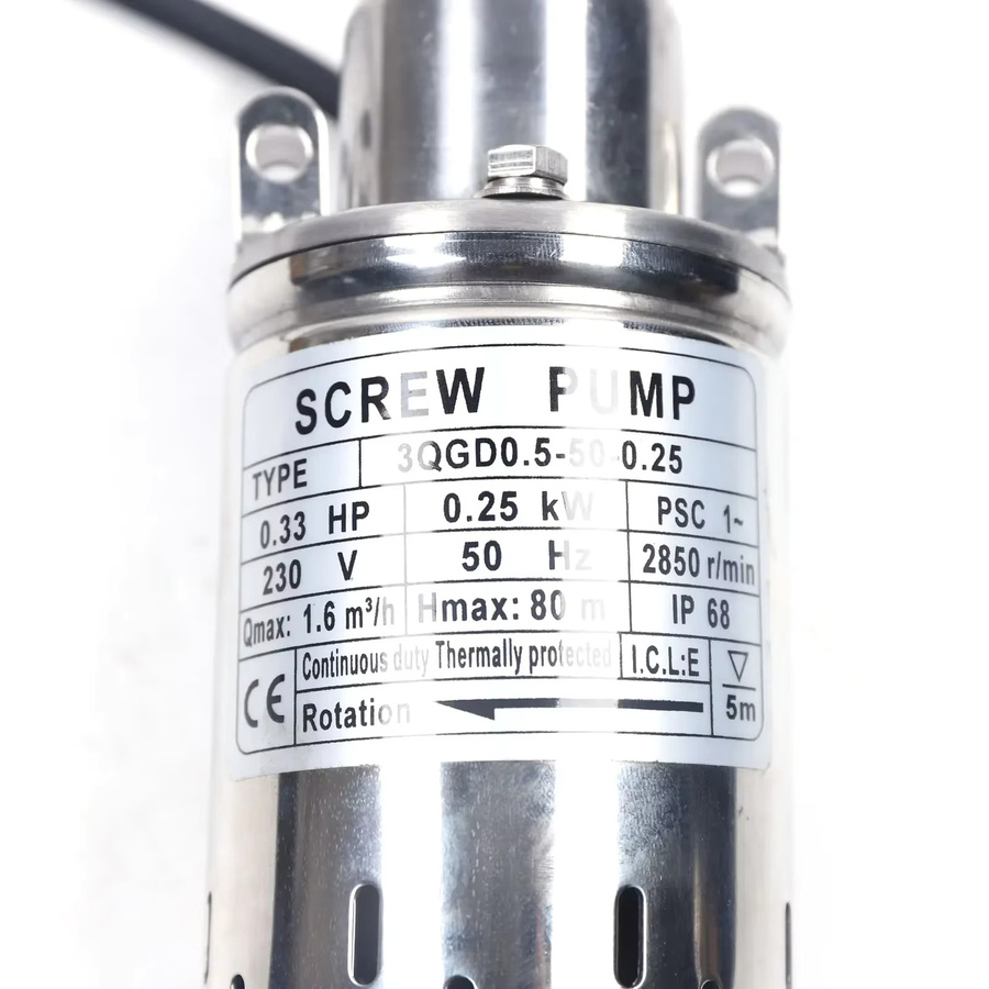 Bymaocar 3-Zoll Tiefbrunnenpumpe aus Edelstahl in Silber, 250 W mit 20 m Kabel und IP68 Schutz - Bild 4