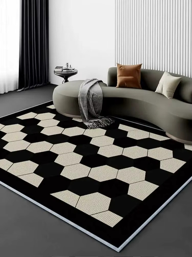 VIKAMA Wohnzimmerteppich im Luxus-Design, schmutzabweisender Teppich für Wohnzimmer und Schlafzimmer, rechteckig - Bild 4