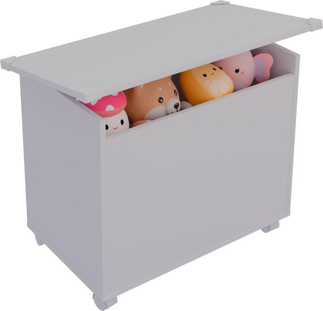 VCM Holztruhe Bosula M mit Rollen aus Holz, H x B x T: 54 x 68,9 x 39 cm - Bild 1
