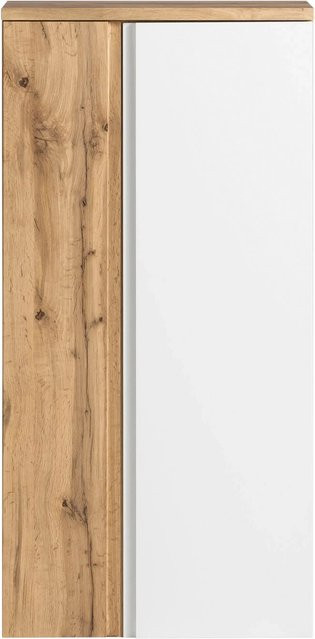 Held Möbel Midischrank Ancona in Weiß-Wotaneiche matt, B/H/T: 65 x 130 x 35 cm - Bild 1