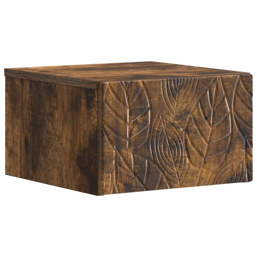 vidaXL Wandmontierter Nachttisch in Geräuchert Eiche, Braun, B/T/H: 49 x 34,5 x 20 cm - Bild 2