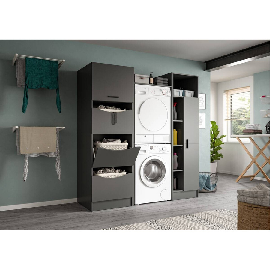 Waschmaschinenumbauschrank Free von xonox.home in Anthrazit Matt, B/H/T: 176 x 195 x 68 cm - Bild 2