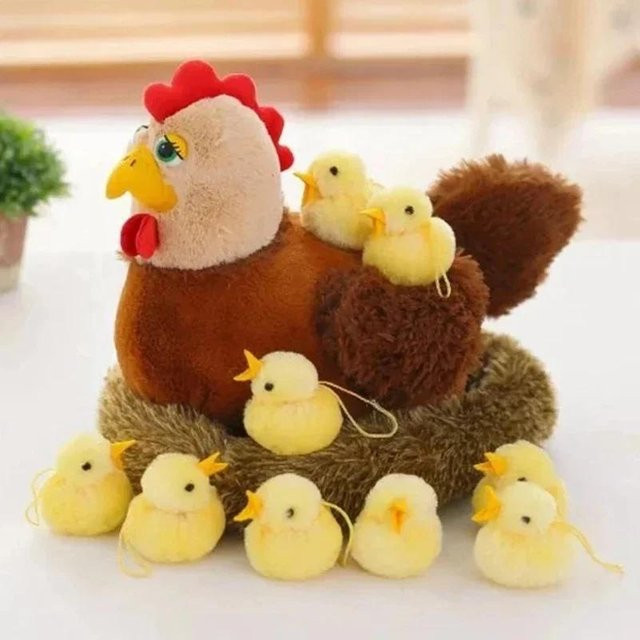 Kawaii Plüschtier Huhn Henne Küken, Stofftier, ab 14 Jahren - Bild 1