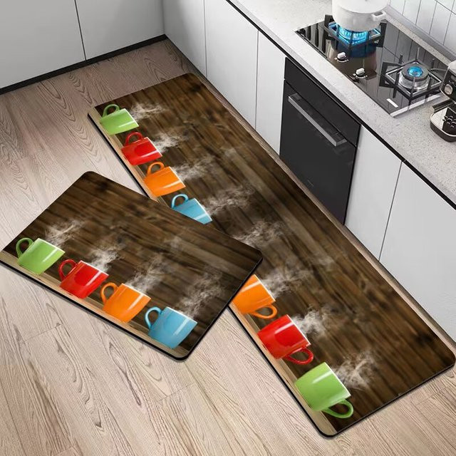 VIKAMA Küchen-Gemüse-Bodenmatte in Multicolour, wasserabsorbierender Teppich für Küche, Badezimmer oder Eingangsbereich - Bild 1