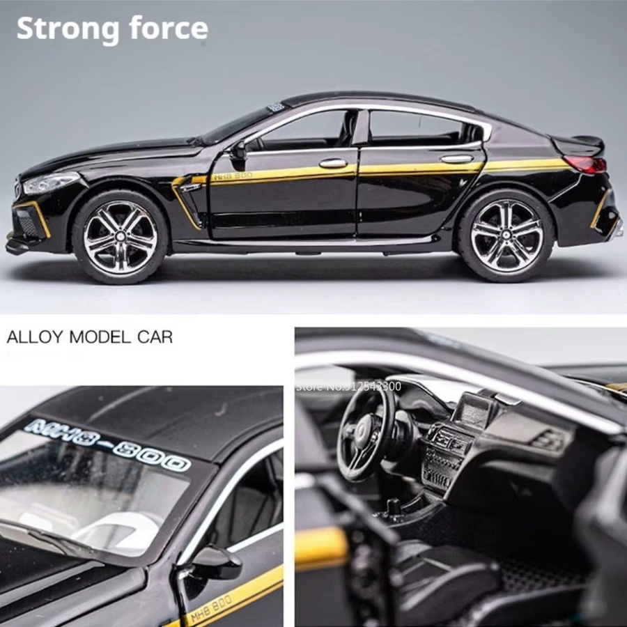 RMZ city M8 M4 Auto-Modell, 1:32 Maßstab, mit Licht und Sound, Druckguss-Fahrzeug - Bild 5