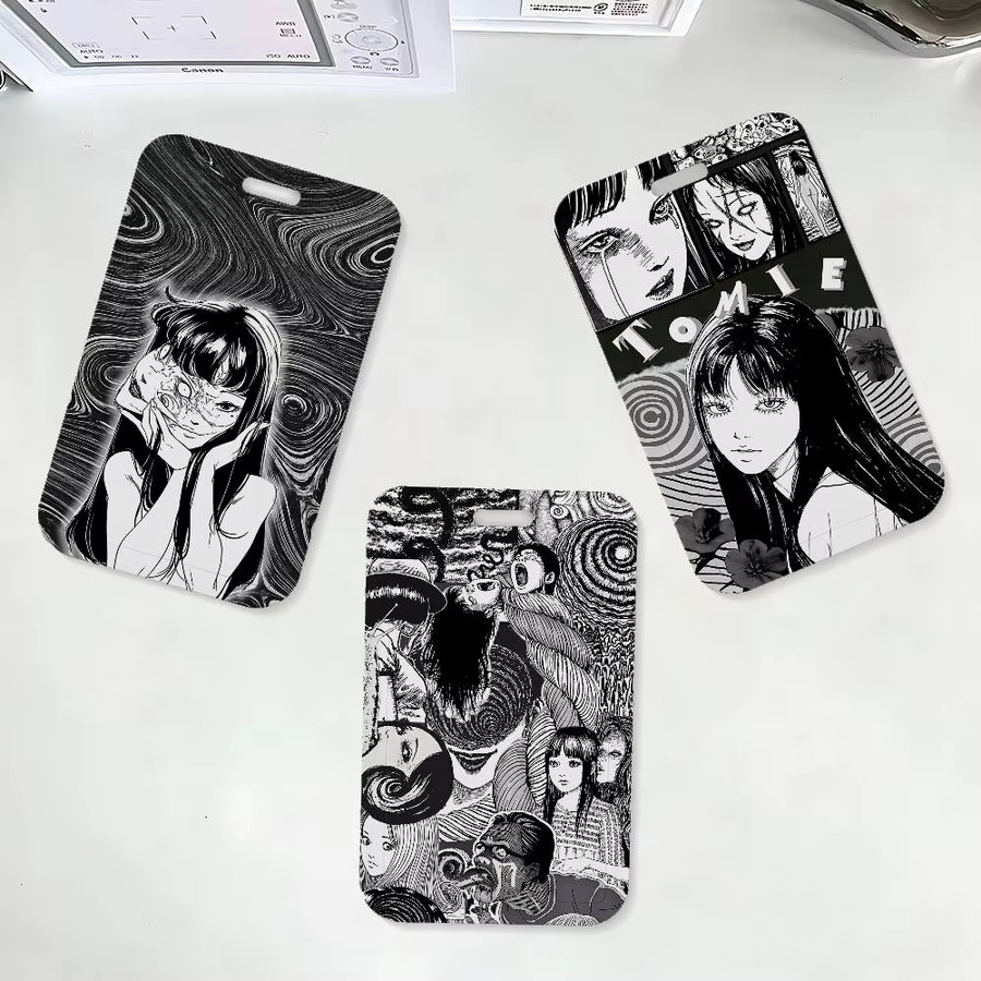 Junji Ito Cartoon Ausweishalter mit Umhängeband aus Kunststoff für Büro und Schule - Bild 3