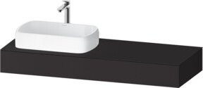 Duravit Konsole Qatego in Grau mit einem Ausschnitt für Waschbecken links, B/T/H: 140 x 55 x 17 cm - Bild 1