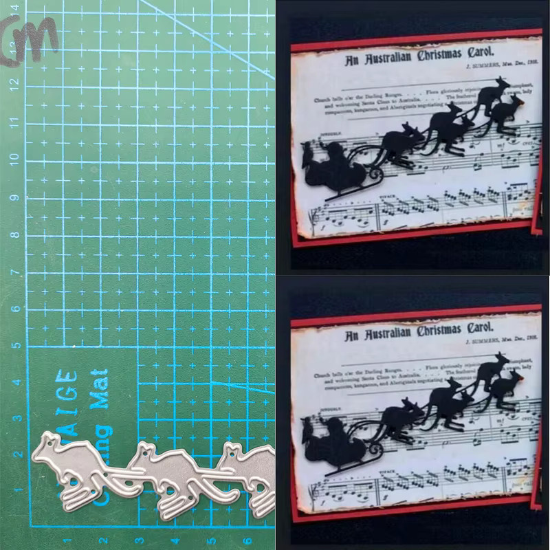 Metall Stanzformen Schablonen Set für Scrapbooking und Handwerk in Silber mit Motiven wie Prinzessin, Katze, Dinosaurier und Halloween-Elementen - Bild 3