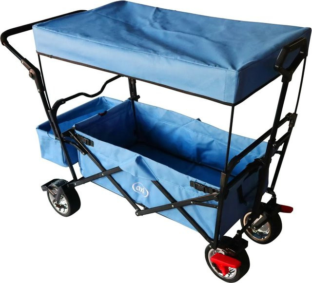 Axi Bollerwagen AB210 faltbar mit Dach in Blau und Grau, B/H/L: 59 x 102 x 134 cm - Bild 1