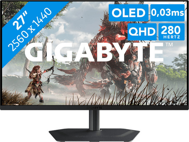 Gigabyte MO27Q2A QD-OLED Gaming-Monitor QHD 1440p in Schwarz und Grau - Bild 2