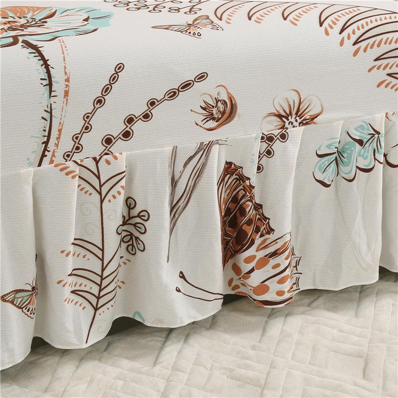 Elastischer Schlafsofa Bezug mit Schürzen und Blumenmuster in Floral, Ärmellose Bankbezug aus Polyester für Klappmöbel, Größe S - Bild 1